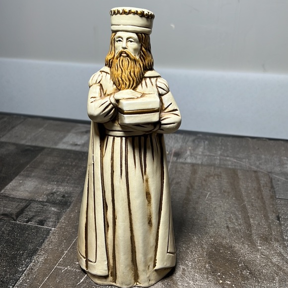 Vintage Japan Hand Made Wise Men 3 Pc Figurine Set Nativity White Gold 1960s - Picture 4 of 9